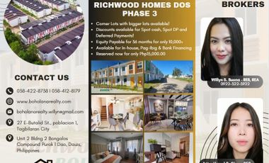 Now Open! Richwood Homes Dos – Phase 3 I BOHOLANA REALTY