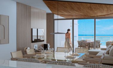 Penthouse de dos pisos frente al mar, con alberca, pre-venta Playa del Carmen.