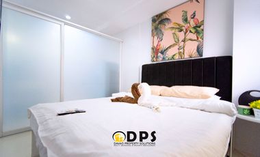 Fully Furnished One-bedroom with balcony in for RENT or ASSUME plus mortgage Linmarr Towers Davao City.
