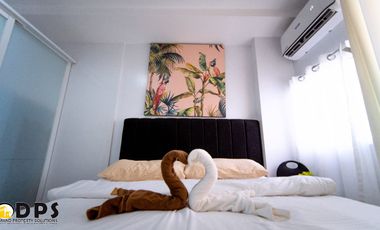 Fully Furnished One-bedroom with balcony in for RENT or ASSUME plus mortgage Linmarr Towers Davao City.