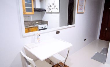 Fully Furnished One-bedroom with balcony in for RENT or ASSUME plus mortgage Linmarr Towers Davao City.