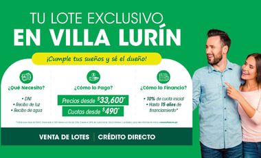 Lotes desde 80m2 para que construyas tu casa en Villa Lurín