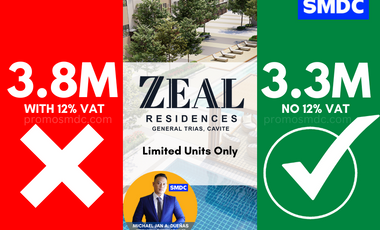 SMDC PRE SELLLING UNIT CAVITE AREA|ZEAL RESIDENCES 1 BEDROOM FOR SALE| PRE SELLING UNITS