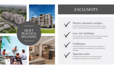 Preselling Studio, 1BR, 2BR in Woodsville Crest in Merville Parañaque, Metro Manila