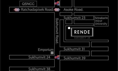 Condo for sale, Rende Sukhumvit 23, 40.49 sq m, 6th floor, near MRT Sukhumvit and BTS Asoke, ready to move in, selling for 5,800,000 baht