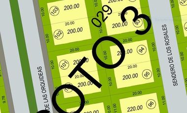 TERRENO EN VENTA 200M2 SENDEROS MONTE VERDE LAS FLORES