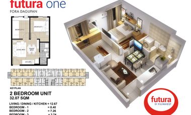 Studio and 2 Bedroom Condo  at Futura One Fora Dagupan