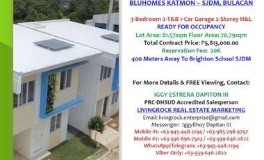 2BEST LOT LOCATION RFO U3-8 MODEL B CONER VERY NEAR TO THE 2ND GATE SOLAR-POWERED BLUHOMES KATMON-SJDM – ONLY 20K TO RESERVE