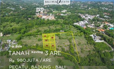 Dijual Tanah Kavling mulai 3 Are dengan view laut di Bingin Pecatu Bali.
