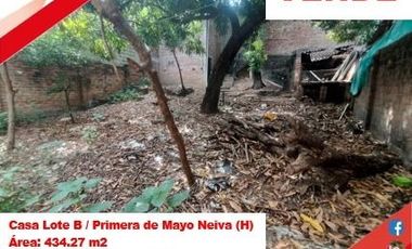 VENDE CASA LOTE - B. PRIMERA DE MAYO / SOBRE VIA PRINCIPAL - NEIVA (H)