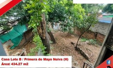 VENDE CASA LOTE - B. PRIMERA DE MAYO / SOBRE VIA PRINCIPAL - NEIVA (H)