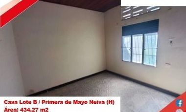 VENDE CASA LOTE - B. PRIMERA DE MAYO / SOBRE VIA PRINCIPAL - NEIVA (H)