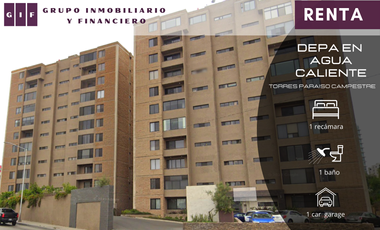 DEPARTAMENTO AMUEBLADO EN BLVD. AGUACALIENTE | TORRE PARAISO CAMPESTRE | 1 REC