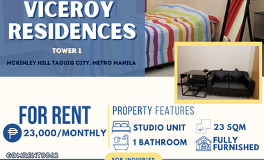Pet Friendly Studio Unit for Rent in Viceroy Residences- McKinley Hill 🏢✨