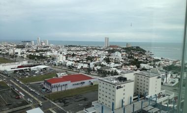 Departamento amueblado en piso 18 de Boca Towers. Incluye agua e internet