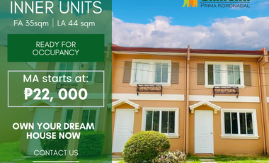 READY FOR OCCUPANCY 2-BEDROOM TOWNHOUSE  IN KORONADAL CITY - SARA INNER UNIT