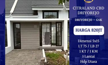 Dijual Rumah Citraland CBD Driyorejo Gresik 820 Juta SHM PDAM