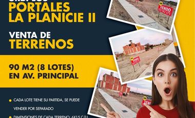VENDO TERRENOS EN AV. PRINCIPAL EN LOS PORTALES - LA PLANICIE