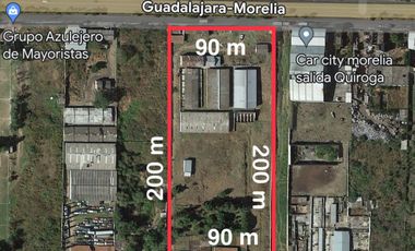 Venta marco lote 18,000 m2 con 90 metros de frente sobre av. Francisco I Madero Pte. Morelia Michoacán