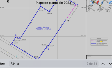 Vendo terreno de 1,303.12 m2 (27.99 ml X 174.97 ml) en el Jr. Huallaga, Cercado de Lima