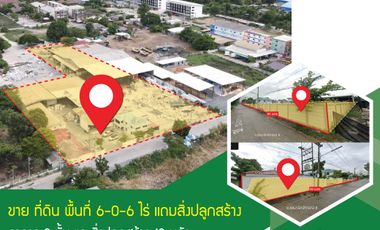 🏡 Land for sale, already filled in, 6-0-06 rai, plus buildings, Rangsit Khlong 3, suitable for an office, warehouse, residence, and factory, lower than appraisal Thailand.