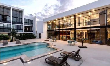 Departamento (tipo loft) de 1 recámara, 1.5 baños, en complejo con amenidades, a un costado de la Ceiba.