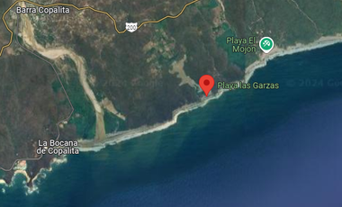 TERRENO A PIE DE LA PLAYA LAS GARZAS A POCOS MINUTOS DE HUATULCO.