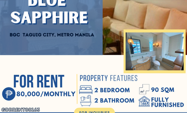 Two Bedroom Fully Furnished for Rent in Blue Sapphire Residences