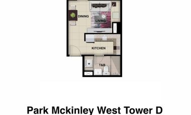 Park McKinley West 1 bed with balcony 44.5 sqm Preselling Bgc condo for sale Fort Bonifacio Taguig City