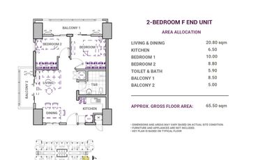 2 Bedroom With Balcony 65.5SQM Preselling Condo for Sale Las Piñas by DMCI Homes