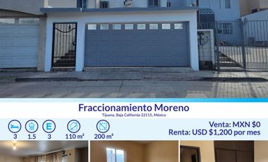 Casa en Renta en Fraccionamiento Moreno