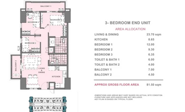 3-Bedrooms Condo Unit For Sale in Kai Garden Residences Mandaluyong City