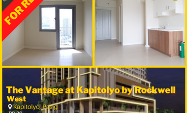 1 Bedroom for Rent The Vantage at Kapitolyo by Rockwell, Pasig