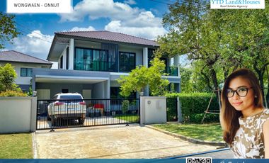 House for Sale/Rent at Burasiri Wongwean-Onnut big garden, big parking lot, corner unit,
