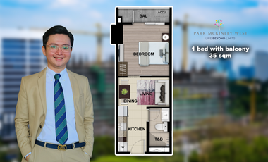 No downpayment 1 bed with balcony Park Mckinley West Preselling Bgc condo for sale Fort Bonifacio Taguig City