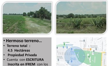 Renta de Terreno en Coatlinchán, Texcoco, Edo. de México 4.5 hectáreas