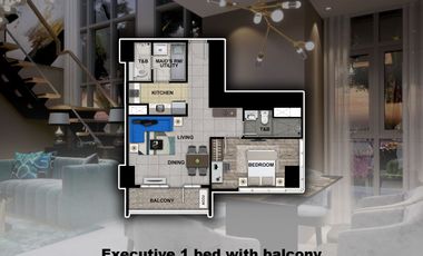 Executive 1 bed with balcony 65 sqm Uptown Arts Residence Preselling condo for sale Bonifacio Global City Taguig
