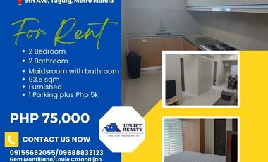 For rent 2 bedroom furnished unit in Uptown Ritz BGC