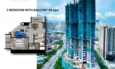 PRE-SELLING CONDO INVESTMENT 1 BEDROOM WITH BALCONY 59SQM UPTOWN ARTS RESIDENCE