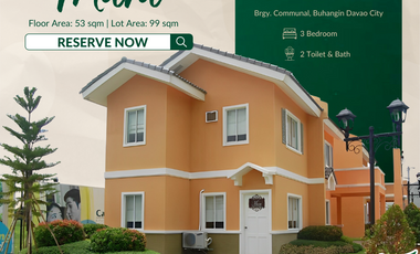 Build to sell on going construction 3 bedrooms house and lot at Camella Davao