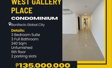 For Sale 3 Bedroom Suite in West Gallery Place