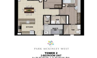 Park Mckinley West 2 bed with balcony Preselling Bgc condo for sale The Fort near airport