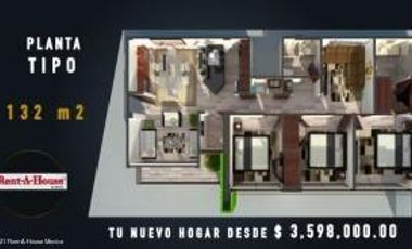 El Sauz Tequisquiapan. Departamento con cuarto de TV, 3 recamaras - VENTA