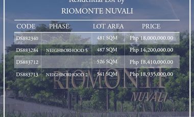 Residential Lots for Sale in Riomonte Nuvali at Calamba Laguna