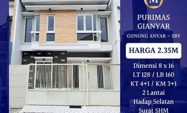 Dijual Rumah Baru Purimas Gianyar Surabaya Gununganyar dkt Rungkut SHM