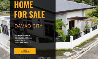Charming bungalow house for Sale in Las Palmas Davao, Ideal for retirement living