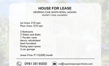 House For Lease in Georgia Club, Santa Rosa, Laguna