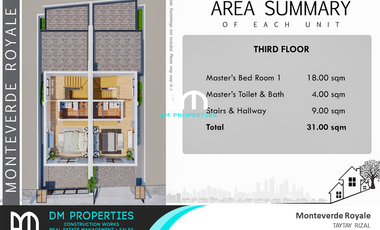 For Sale: Brand New Duplex House in Monteverde Royale, Taytay Rizal