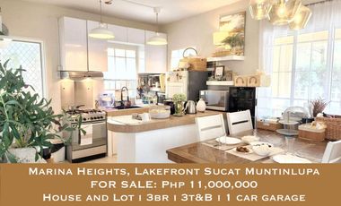 **one away**  Marina Heights, Lakefront Sucat Muntinlupa 3br house and lot Unfurnished
