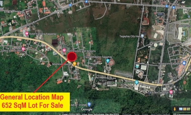 652 SqM Residential Lot For Sale in Kaybagal South, Tagaytay City